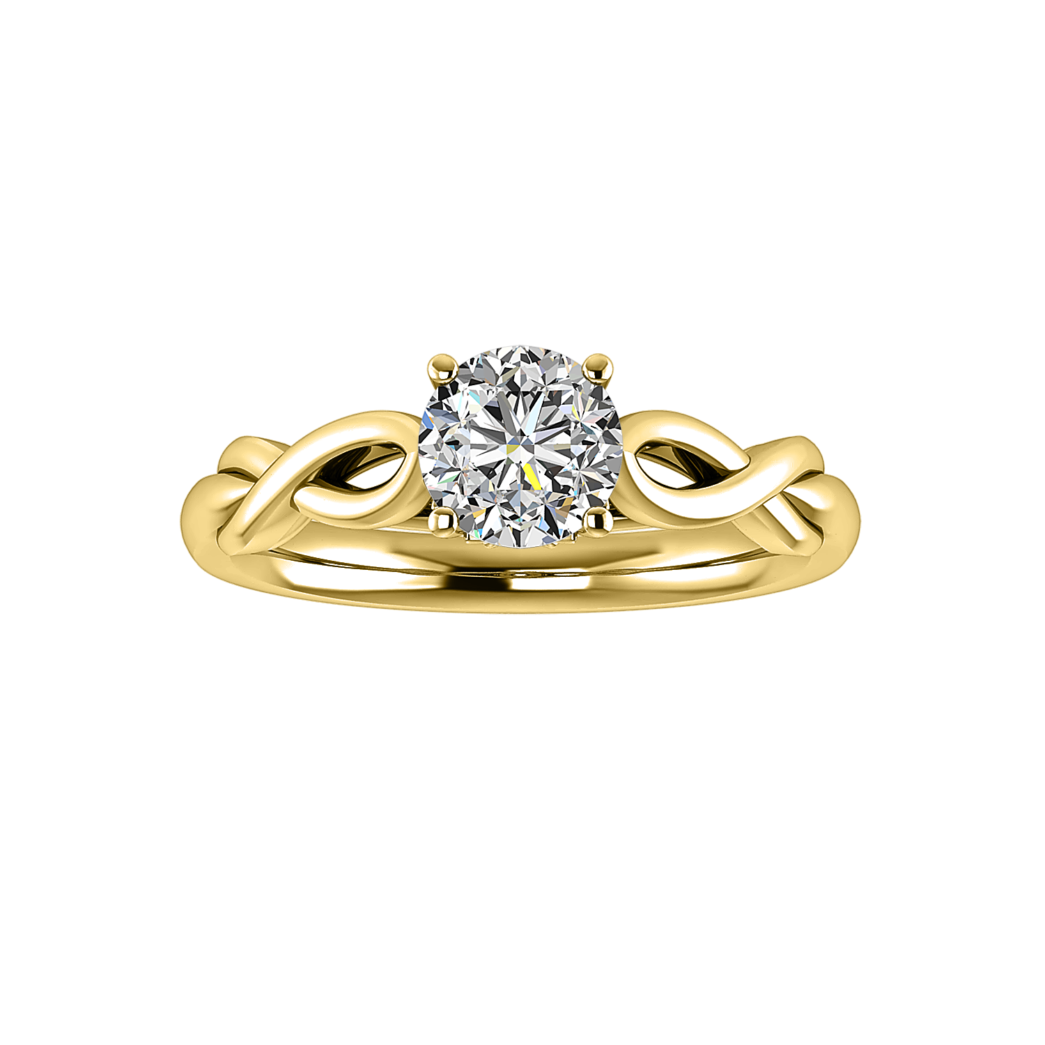 Mia Twisted Plain band 4 prong Solitaire